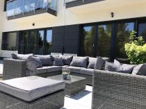 Aranżacja: Nowoczesny narożnik technorattanowy LIGURITO IX Dark Grey