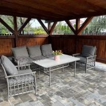 Aranżacja: Nowoczesny zestaw mebli na taras Tebra z plecionką Antracite