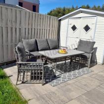 Aranżacja: Nowoczesny zestaw mebli na taras Tebra z plecionką Antracite