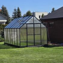 Aranżacja: Ogrodowa szklarnia z poliwęglanu 8mm PREMIUM - stelaż aluminiowy 244x428x240cm
