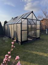 Aranżacja: Ogrodowa szklarnia z poliwęglanu 8mm PREMIUM - stelaż aluminiowy 244x428x240cm