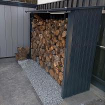 Aranżacja: Ogrodowy stojak na drewno Lemmer 242x89x190 - drewutnia wolnostojąca