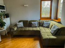 Aranżacja: Oliwkowy narożnik z pikowaniem Focus L 278x204 cm Salvador 10 olive prawy