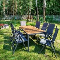 Aranżacja: OUTLET - Meble ogrodowe obiadowe ze stołem 180cm i składanymi krzesłami - Kanbery Wood Antracite 8+1