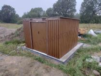 Aranżacja: OUTLET - Metalowy domek narzędziowy brązowy Ganner 261x241cm