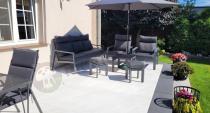 Aranżacja: OUTLET - Nowoczesne aluminiowe meble ogrodowe z regulowanymi fotelami - Renalo Dining Relax Grafitowe