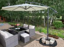 Aranżacja: Parasol ogrodowy na wysięgniku Lado 300 z podstawą - obciążnikami