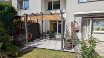 Aranżacja: Pawilon ogrodowy wolnostojący aluminium 3x3 Kirn Beż