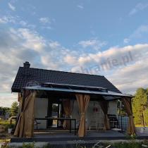 Aranżacja: Pawilon ogrodowy z poliwęglanowym dachem 3x6 Havero imitacja drewna - Woodlook