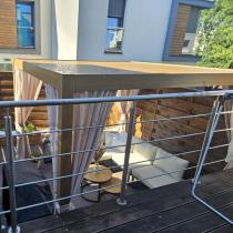 Aranżacja: Peregola tarasowa w kolorze drewna 3x3 wolnostojąca Nefir 2.0 3x3 - Woodlook