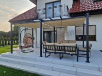 Aranżacja: Pergola ogrodowa 3x5,5 z materiałowym dachem Kirn beż