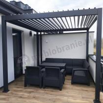 Aranżacja: Pergola ogrodowa metalowa 3x3 wolnostojąca Nefir 2.0 - Antracite, Gartwerk