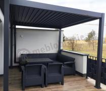 Aranżacja: Pergola ogrodowa metalowa 3x3 wolnostojąca Nefir 2.0 - Antracite, Gartwerk