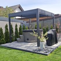 Aranżacja: Pergola ogrodowa metalowa 3x3 wolnostojąca Nefir 2.0 - Antracite, Gartwerk