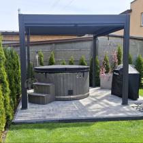 Aranżacja: Pergola ogrodowa metalowa 3x3 wolnostojąca Nefir 2.0 - Antracite, Gartwerk