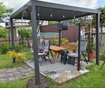 Aranżacja: Pergola ogrodowa metalowa 3x3 wolnostojąca Nefir 2.0 - Antracite, Gartwerk