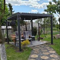 Aranżacja: Pergola ogrodowa metalowa 3x3 wolnostojąca Nefir 2.0 - Antracite, Gartwerk