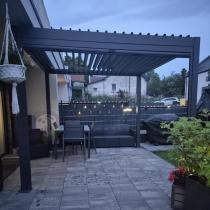 Aranżacja: Pergola ogrodowa metalowa 3x3 wolnostojąca Nefir 2.0 - Antracite, Gartwerk