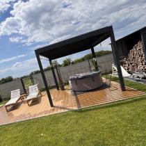 Aranżacja: Pergola ogrodowa metalowa 3x3 wolnostojąca Nefir 2.0 - Antracite, Gartwerk