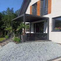 Aranżacja: Pergola ogrodowa metalowa 3x4 wolnostojąca Nefir 3x4 - Antracite