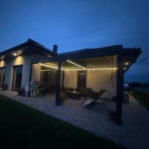 Aranżacja: Pergola ogrodowa metalowa 4x5 wolnostojąca Nefir 2.0 4x5 LED - Antracite, Gartwerk