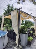 Aranżacja: Pergola ogrodowa metalowa Niro 3x3 z materiałowym dachem - Cream