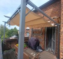Aranżacja: Pergola ogrodowa metalowa Niro 3x3 z materiałowym dachem - Cream