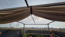 Aranżacja: Pergola ogrodowa metalowa Niro 3x3 z materiałowym dachem - Cream