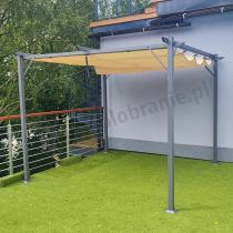 Aranżacja: Pergola ogrodowa metalowa Niro 3x3 z materiałowym dachem - Cream