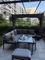 Aranżacja: Pergola ogrodowa wolnostojąca z zasłonami Hiro 3x3 - Grey