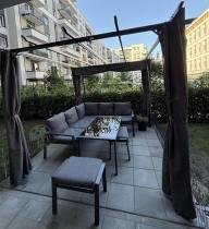 Aranżacja: Pergola ogrodowa wolnostojąca z zasłonami Hiro 3x3 - Grey