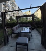 Aranżacja: Pergola ogrodowa wolnostojąca z zasłonami Hiro 3x3 - Grey