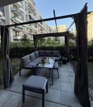 Aranżacja: Pergola ogrodowa wolnostojąca z zasłonami Hiro 3x3 - Grey