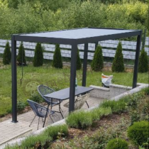 Aranżacja: Pergola ogrodowa z oświetleniem LED 2x4 wolnostojąca Nefir 2.0 2x4 LED - Antracyt, Gartwerk