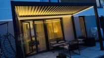 Aranżacja: Pergola ogrodowa z oświetleniem LED 2x4 wolnostojąca Nefir 2.0 2x4 LED - Antracyt, Gartwerk