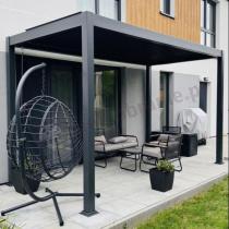 Aranżacja: Pergola ogrodowa z oświetleniem LED 2x4 wolnostojąca Nefir 2.0 2x4 LED - Antracyt, Gartwerk