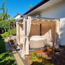 Aranżacja: Pergola ogrodowa z zasłonami 3x3 Kirn Beż