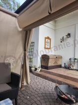 Aranżacja: Pergola tarasowa 3x3 Niro z zasłonami - Cream Wood