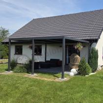 Aranżacja: Pergola tarasowa aluminiowa lamelowa 4x5 m Lufel 2.0 - Antracyt