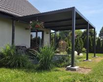 Aranżacja: Pergola tarasowa aluminiowa lamelowa 4x5 m Lufel 2.0 - Antracyt