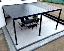 Aranżacja: Pergola tarasowa aluminiowa lamelowa 4x5 m Lufel 2.0 - Antracyt