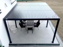 Aranżacja: Pergola tarasowa aluminiowa lamelowa 4x5 m Lufel 2.0 - Antracyt
