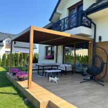 Aranżacja: Pergola tarasowa drewniana 4x4 wolnostojąca Nefir 2.0 - Woodlook