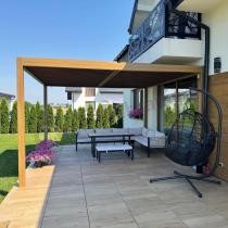 Aranżacja: Pergola tarasowa drewniana 4x4 wolnostojąca Nefir 2.0 - Woodlook