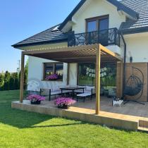 Aranżacja: Pergola tarasowa drewniana 4x4 wolnostojąca Nefir 2.0 - Woodlook