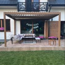 Aranżacja: Pergola tarasowa drewniana 4x4 wolnostojąca Nefir 2.0 - Woodlook