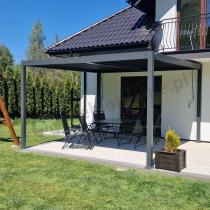 Aranżacja: Pergola tarasowa metalowa 4x4 wolnostojąca Nefir 2.0 - Antracite, Gartwerk