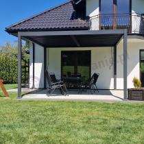 Aranżacja: Pergola tarasowa metalowa 4x4 wolnostojąca Nefir 2.0 - Antracite, Gartwerk