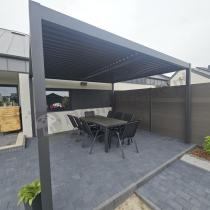 Aranżacja: Pergola tarasowa metalowa 4x4 wolnostojąca Nefir 2.0 - Antracite, Gartwerk