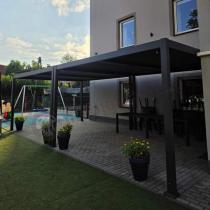 Aranżacja: Pergola tarasowa metalowa 4x4 wolnostojąca Nefir 2.0 - Antracite, Gartwerk